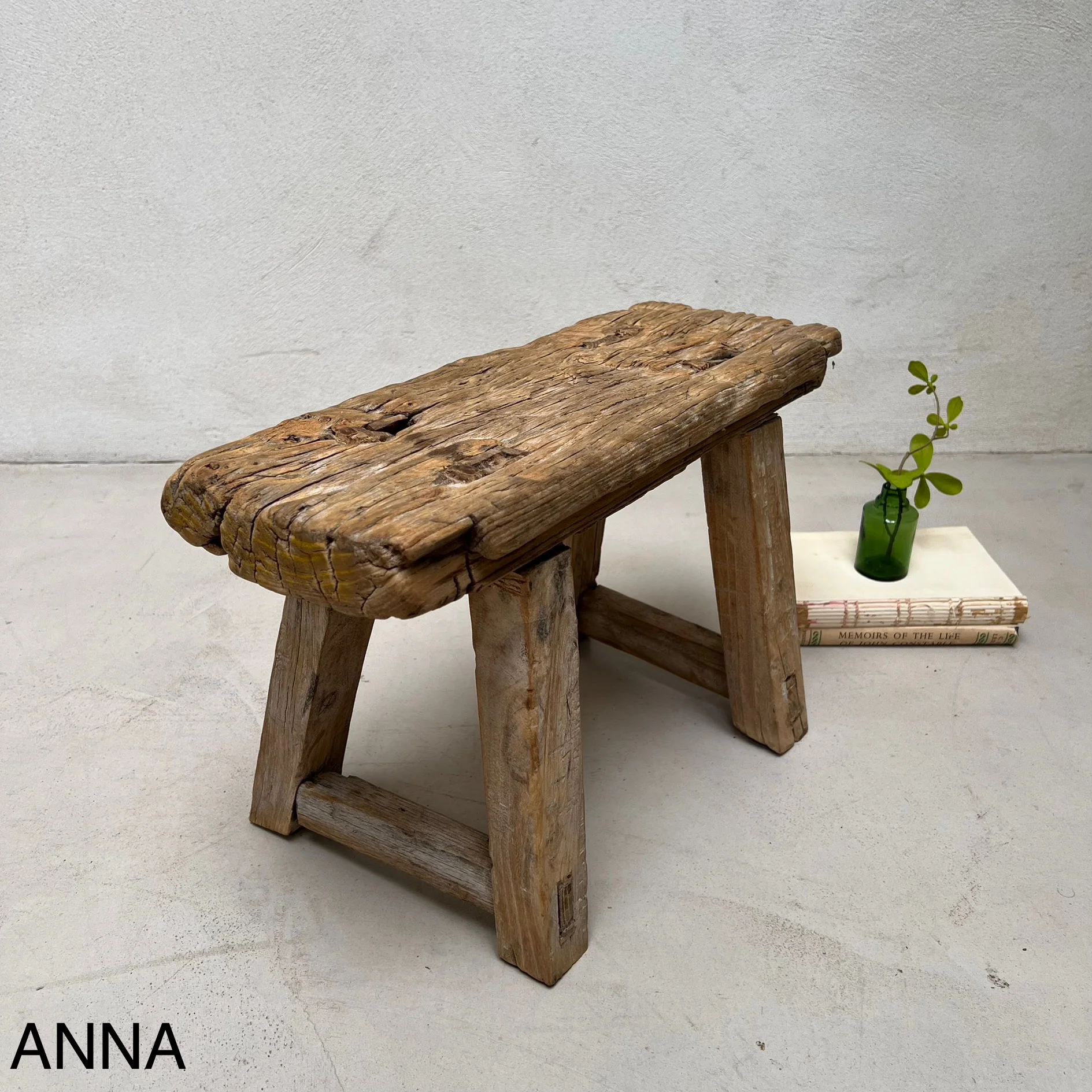 Antique rustic wood footstool (Select from photo) - Image 18