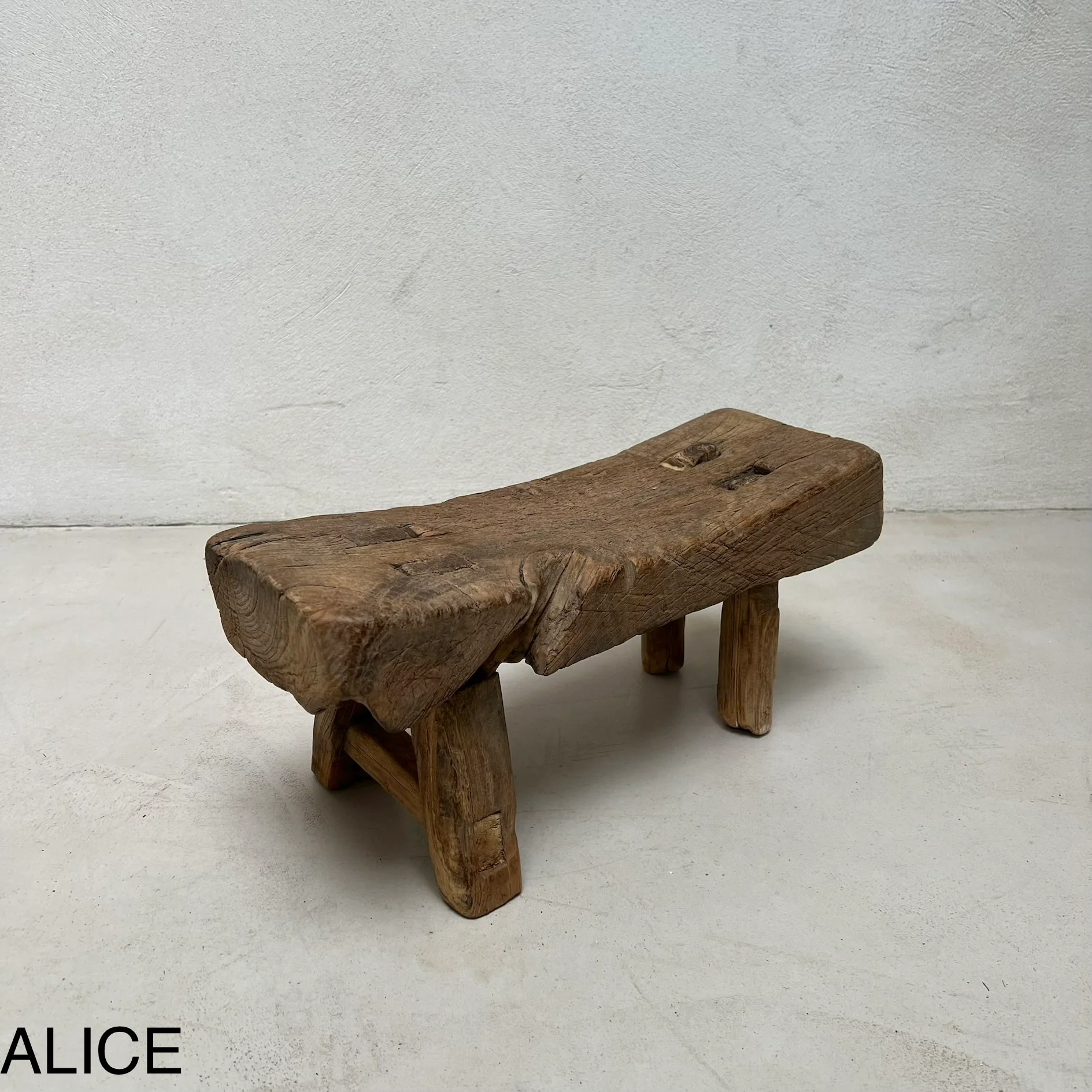 Antique rustic wood footstool (Select from photo) - Image 20