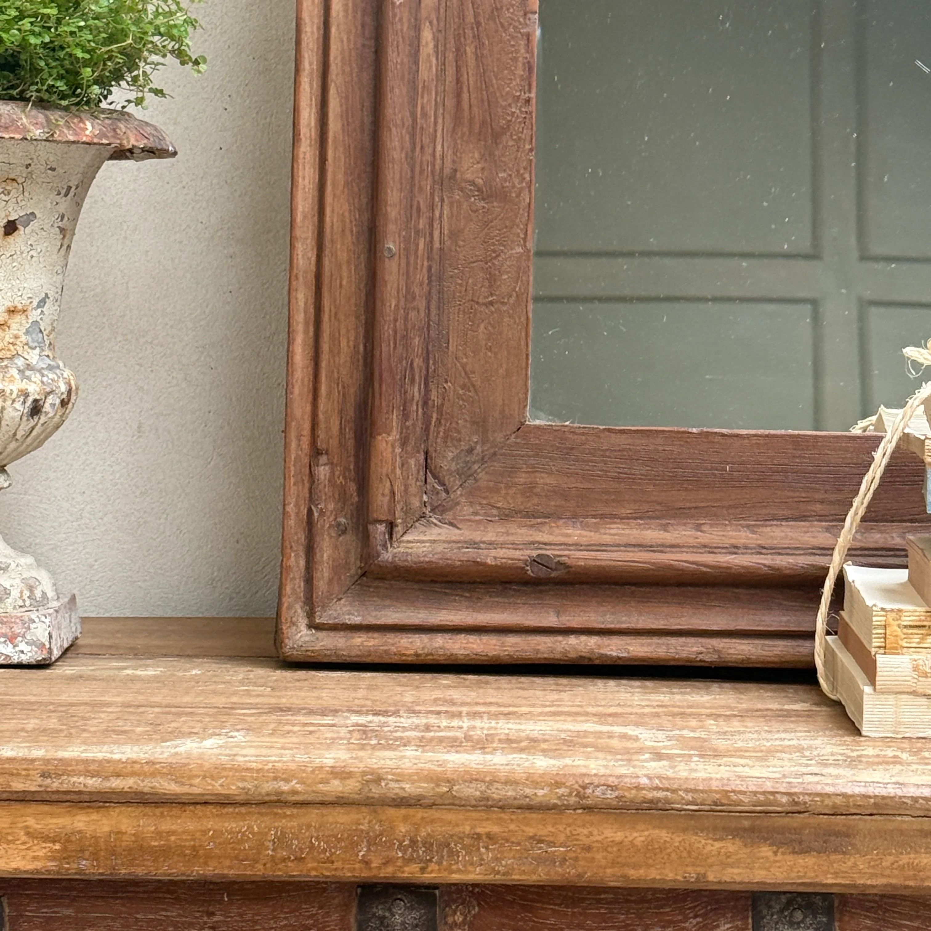 Antique Rustic Wooden Wall Mirror | Priya - Image 10
