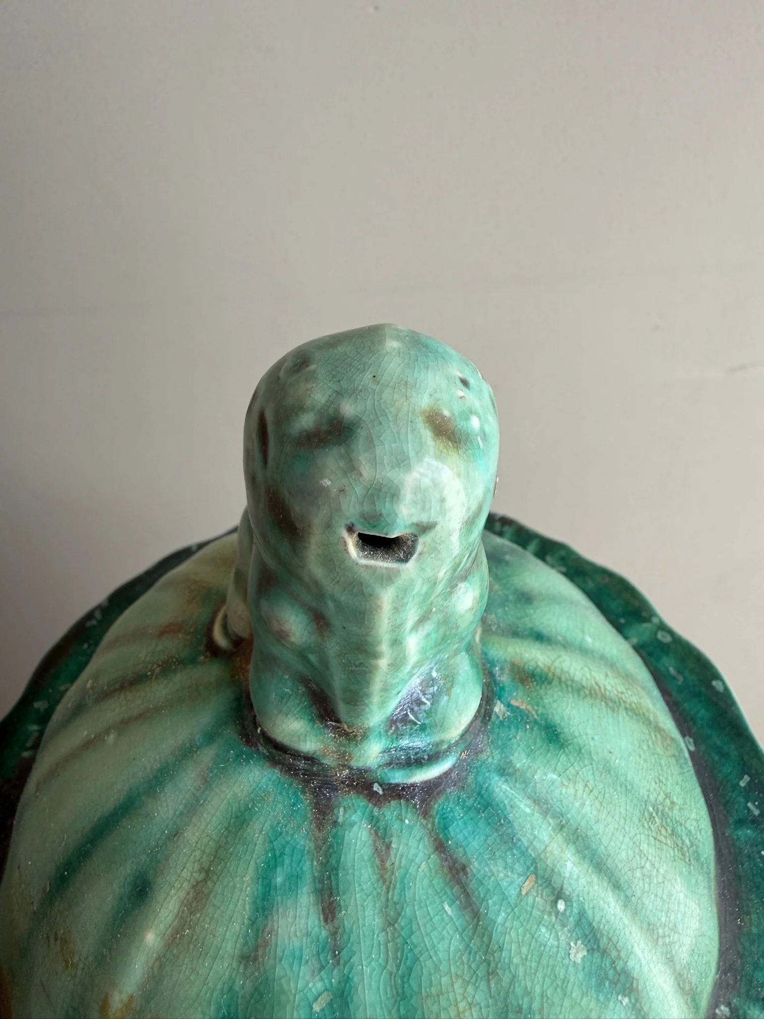 Green Glazed Stoneware Temple Jar - Image 8