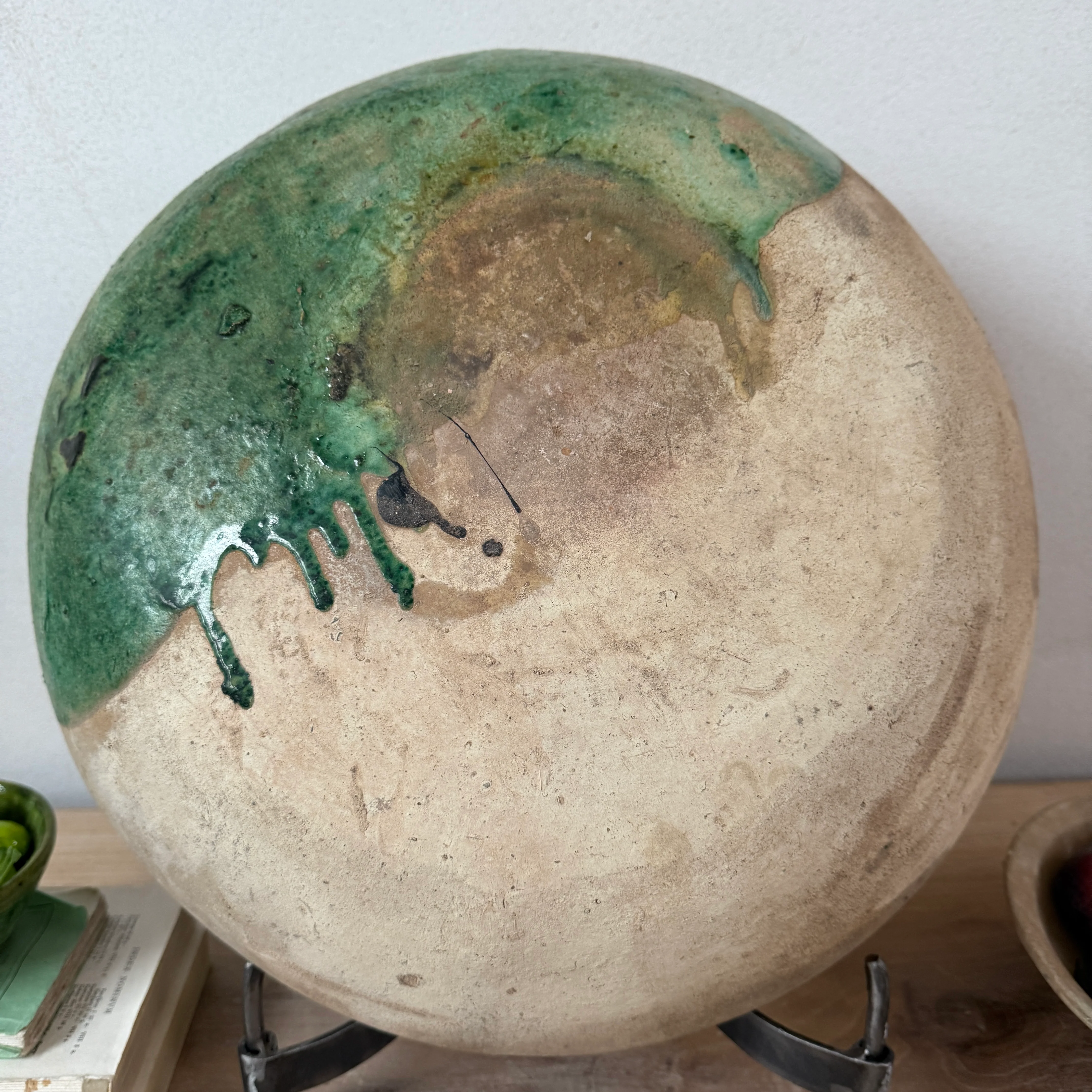 Half glazed decorative Moroccan bowl | XL - Image 9