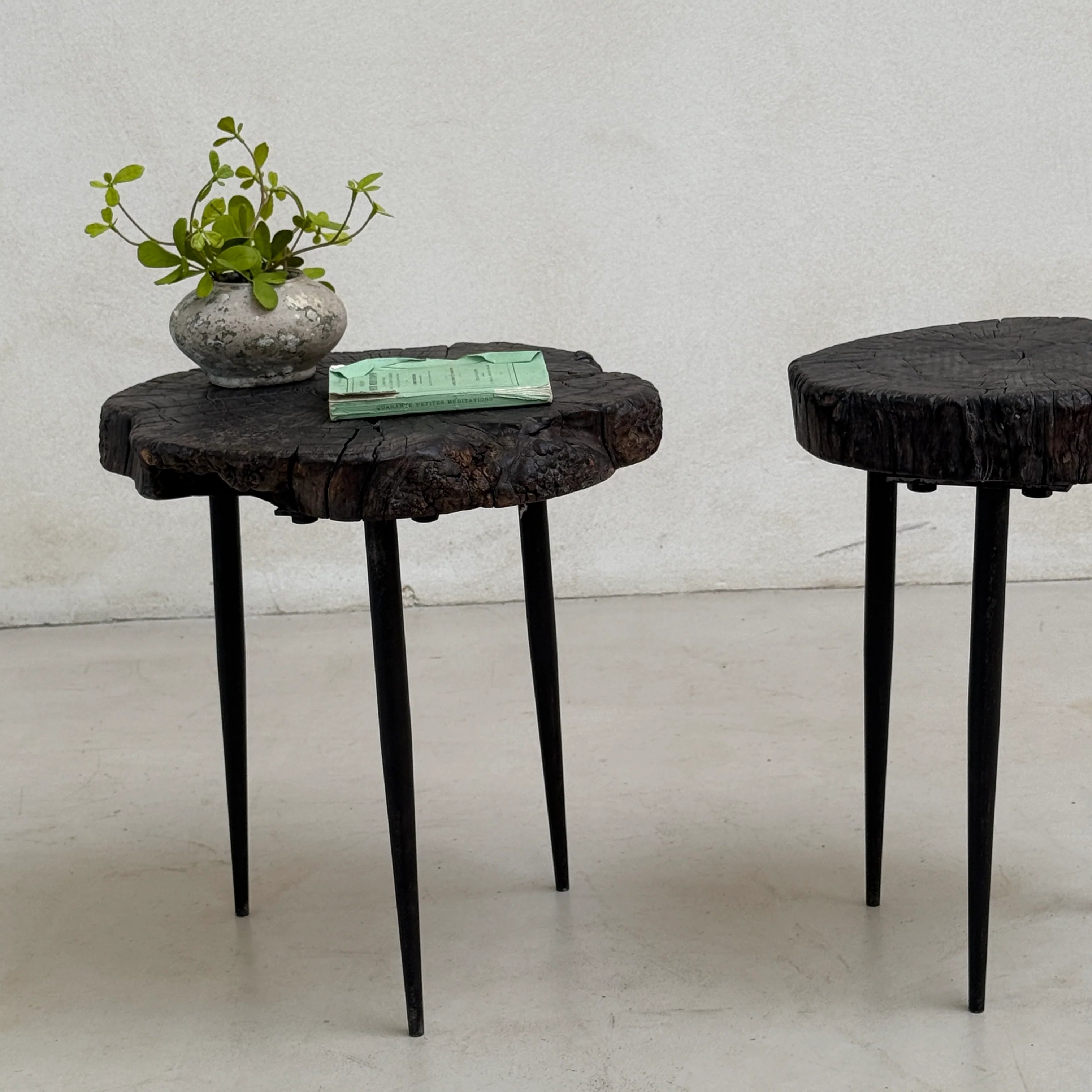 Pair of small burr walnut side tables - Image 8