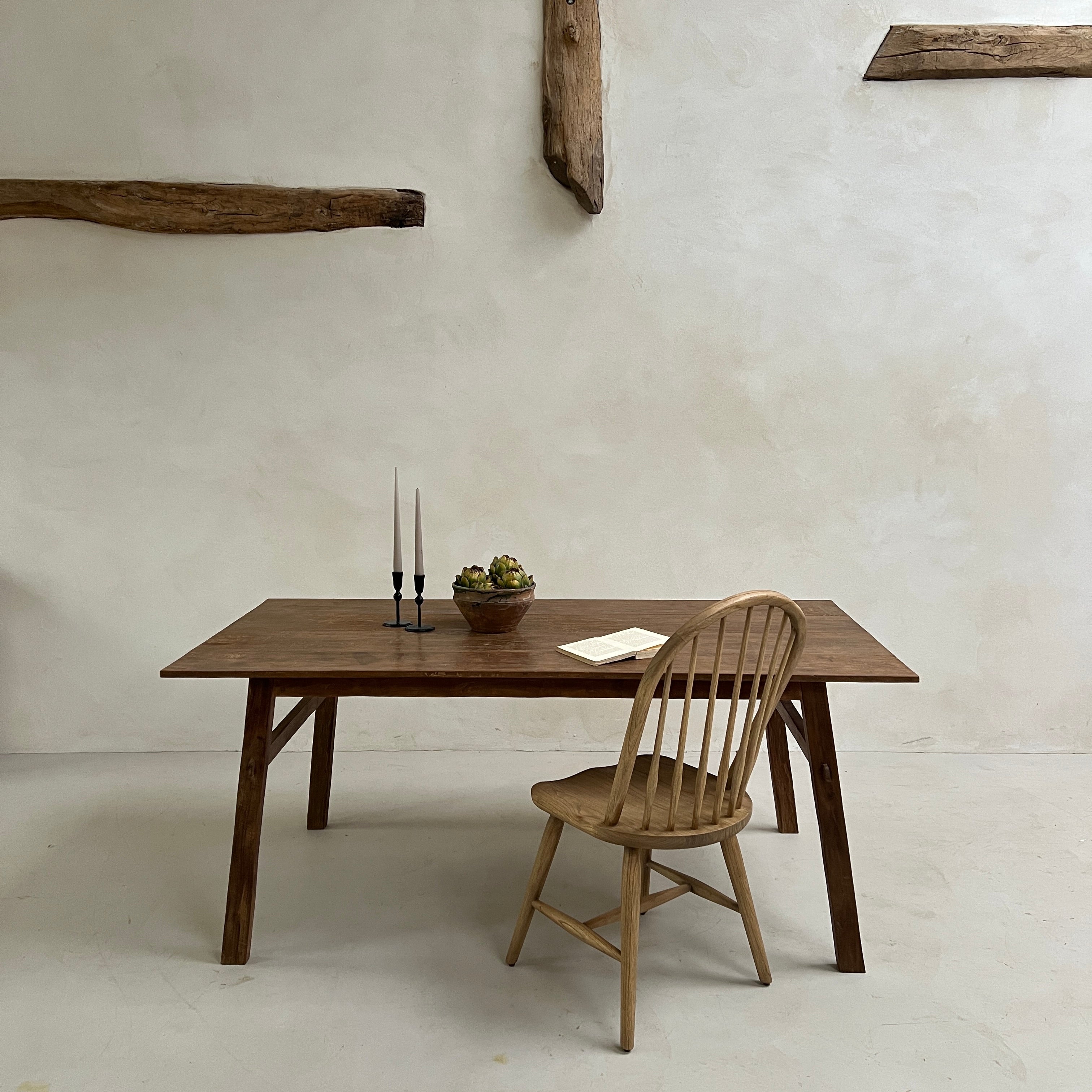 Reclaimed dark wood dining table 180cm x 90cm | Oxford - Image 5