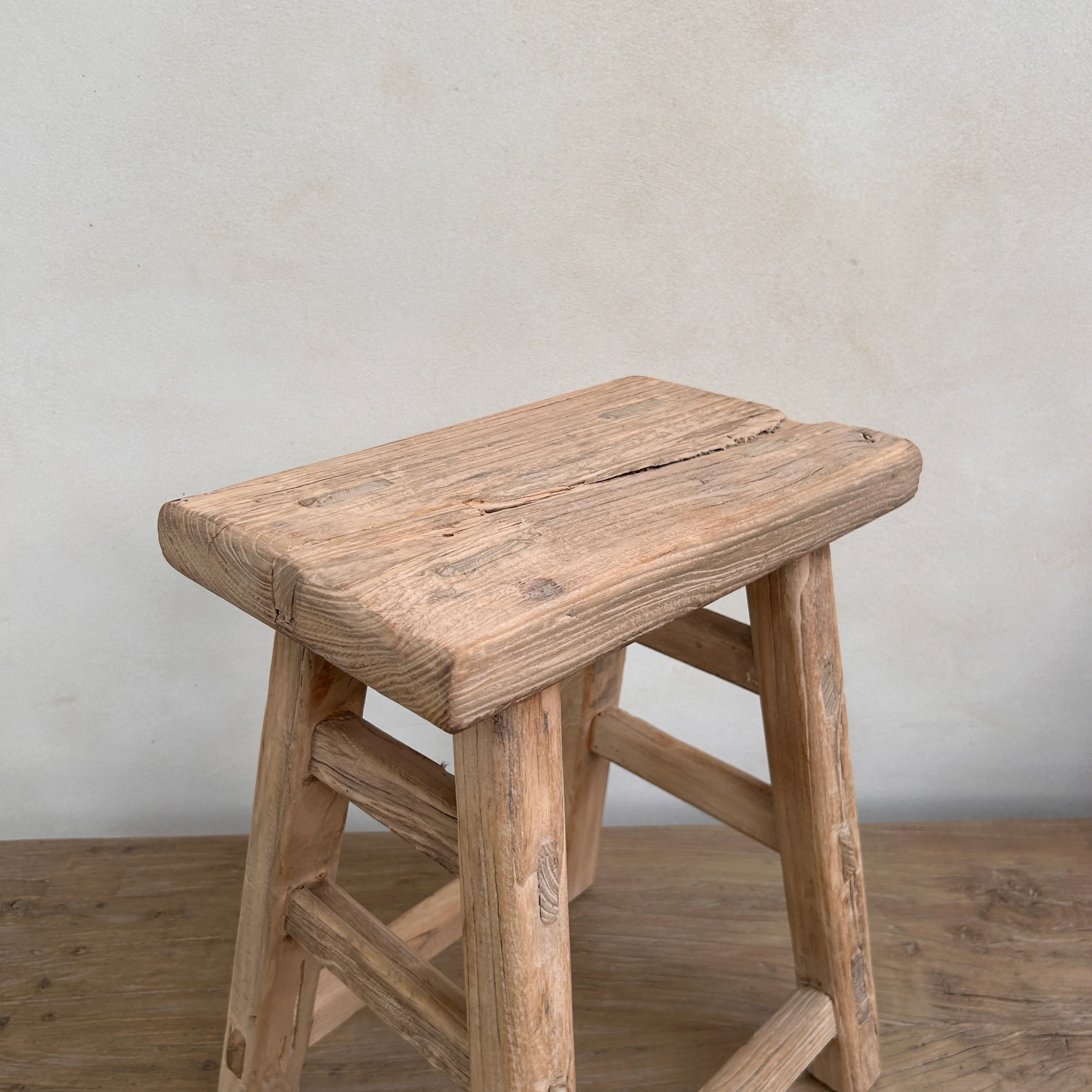 Rustic Wood Antique Stool |Chatsworth - Image 4