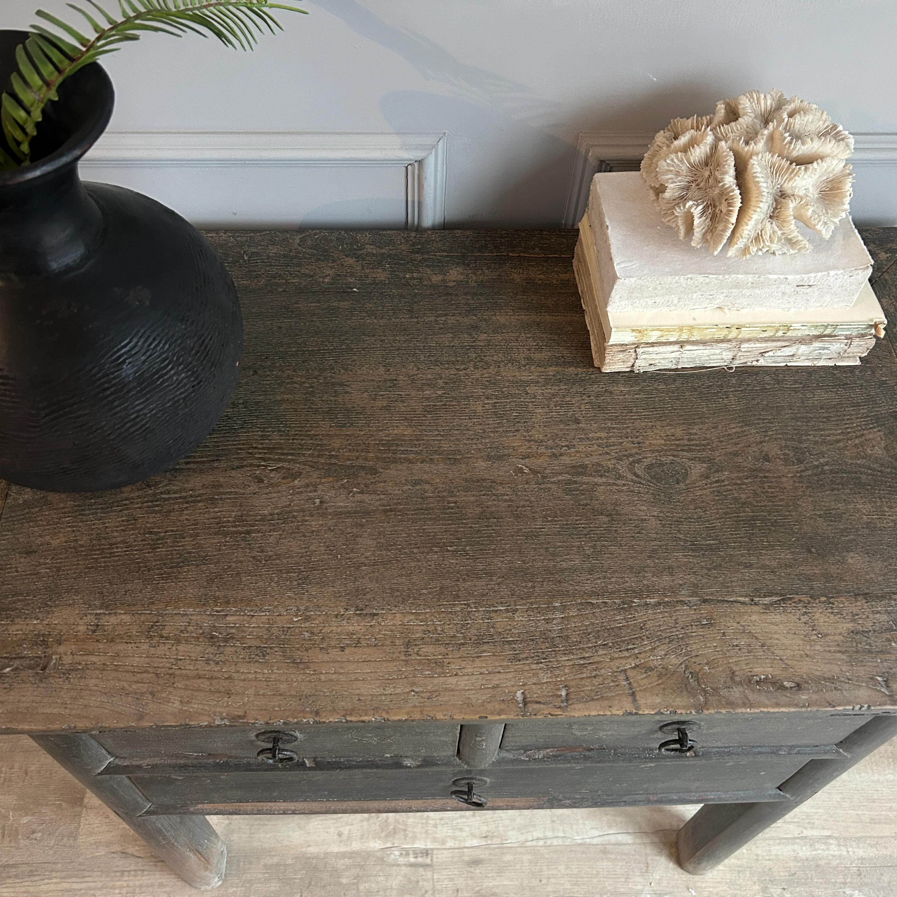 Small Antique Dark Wood Console Table | Farnham - Image 4